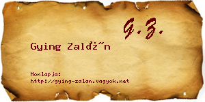Gying Zalán névjegykártya